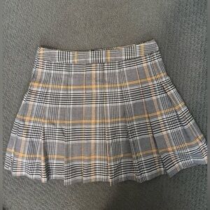 Harlow Gray and Yellow Plaid Mini Skirt